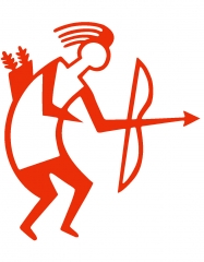 Archery Sticker TB Red outline