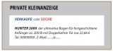 Private Kleinanzeige im TB